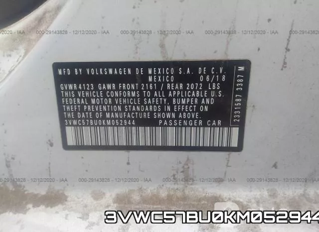 3VWC57BU0KM052944 фото 10