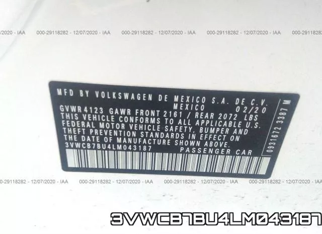3VWCB7BU4LM043187 фото 9