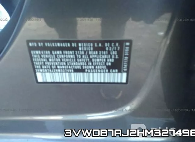 3VWDB7AJ2HM327498 фото 8