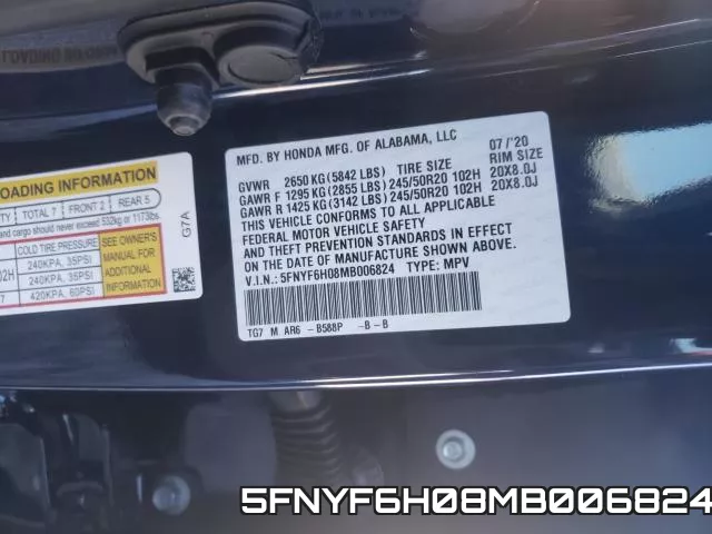 5FNYF6H08MB006824 фото 2