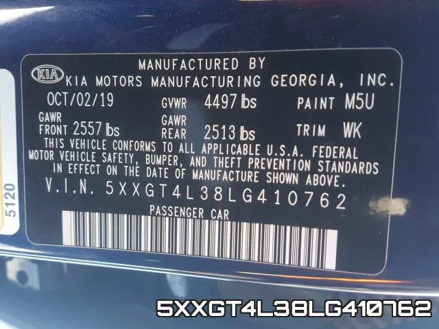 5XXGT4L38LG410762 фото 2