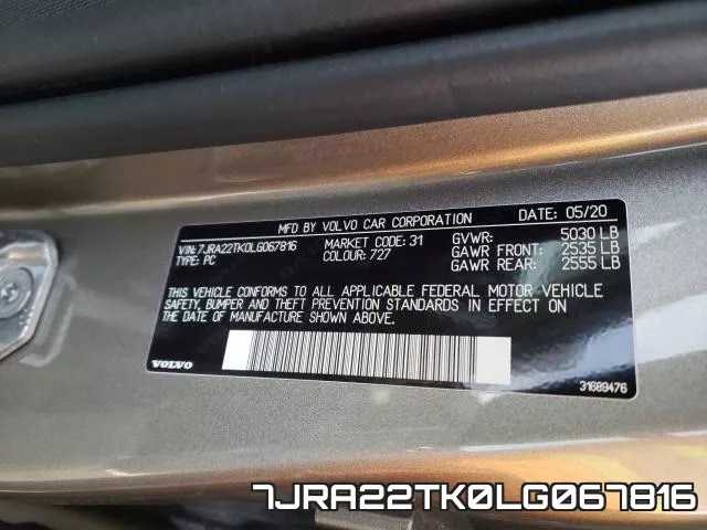 7JRA22TK0LG067816 фото 2