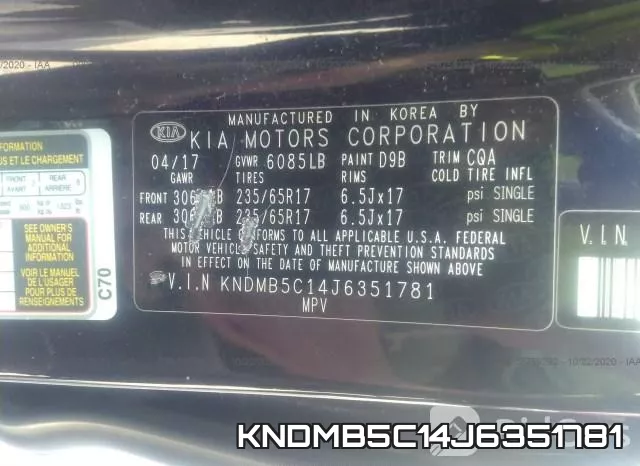 KNDMB5C14J6351781 фото 10