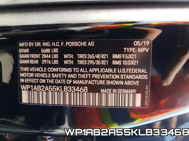 WP1AB2A55KLB33468 фото 2