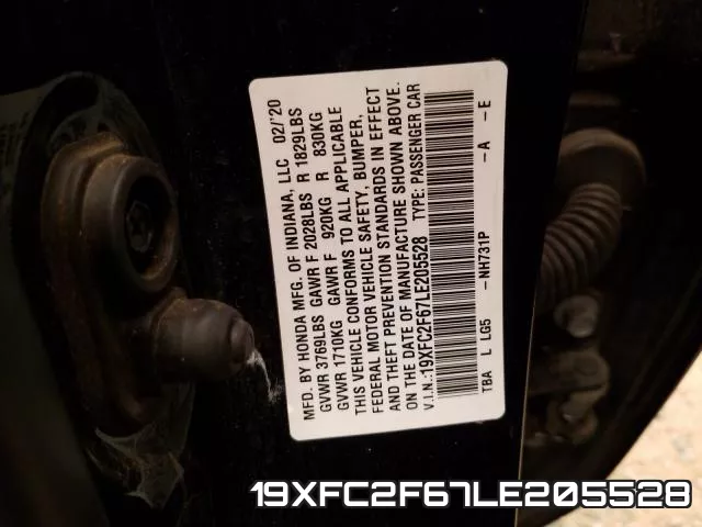 19XFC2F67LE205528 фото 2