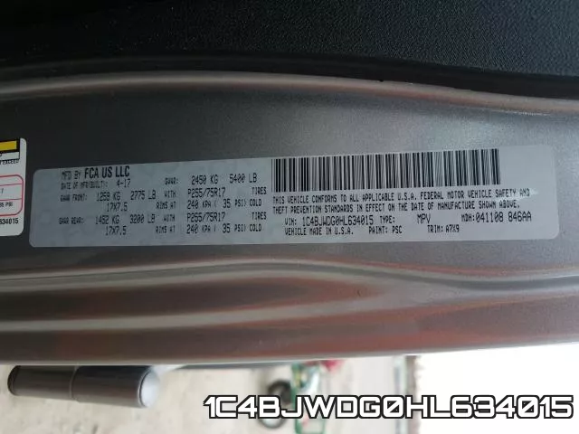 1C4BJWDG0HL634015 фото 2