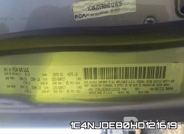 1C4NJDEB0HD121619 фото 10