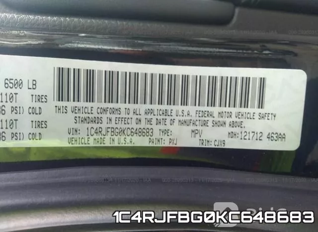 1C4RJFBG0KC648683 фото 10