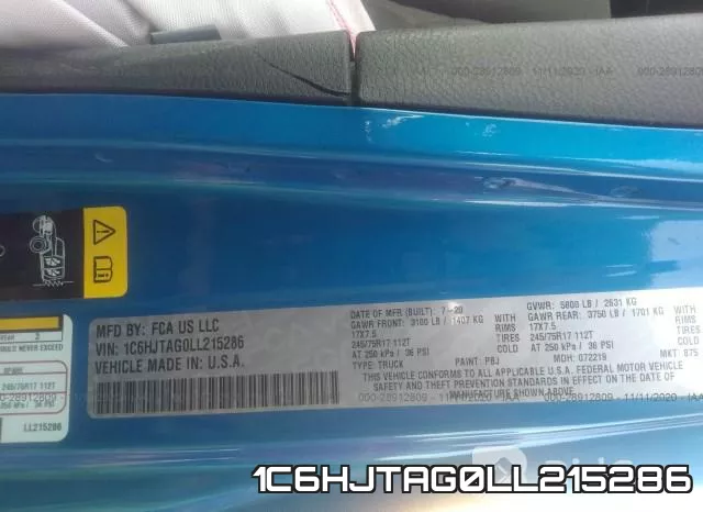 1C6HJTAG0LL215286 фото 9