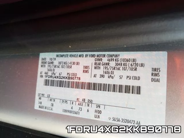 1FDRU4XG2KKB90778 фото 2