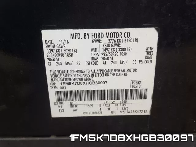 1FM5K7D8XHGB30097 фото 2