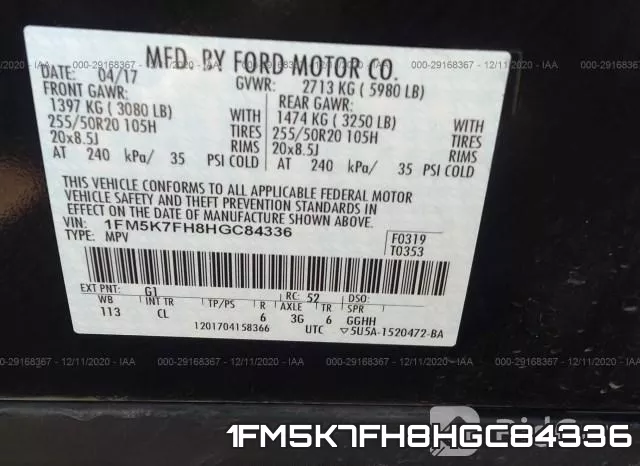 1FM5K7FH8HGC84336 фото 9