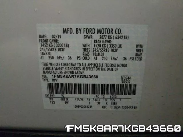 1FM5K8AR7KGB43660 фото 2