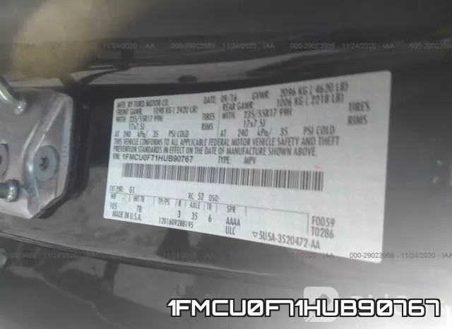 1FMCU0F71HUB90767 фото 9