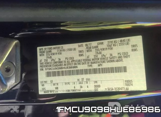 1FMCU9G98HUE86986 фото 10