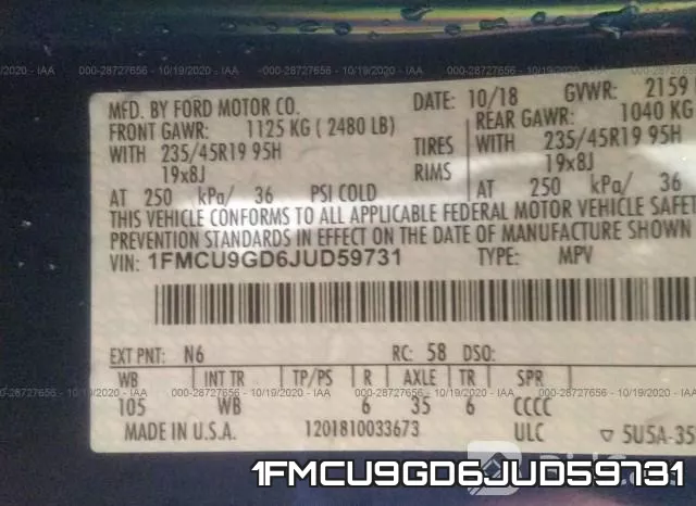 1FMCU9GD6JUD59731 фото 9