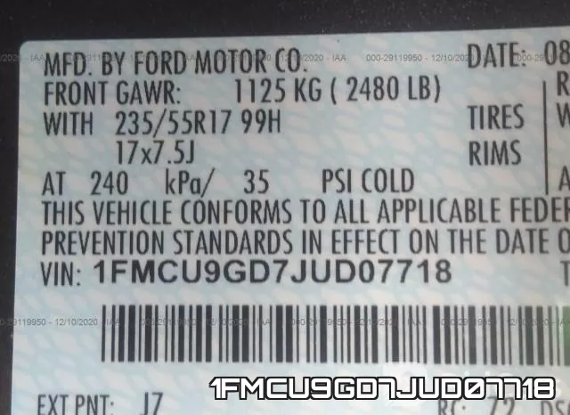 1FMCU9GD7JUD07718 фото 10
