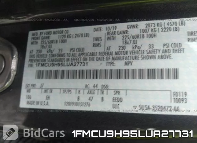1FMCU9H95LUA27731 фото 10