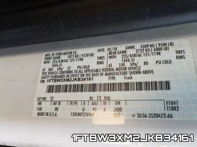 1FTBW3XM2JKB34161 фото 2