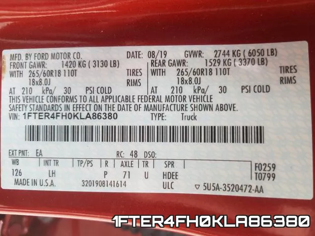 1FTER4FH0KLA86380 фото 2