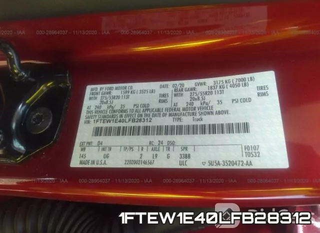 1FTEW1E40LFB28312 фото 10