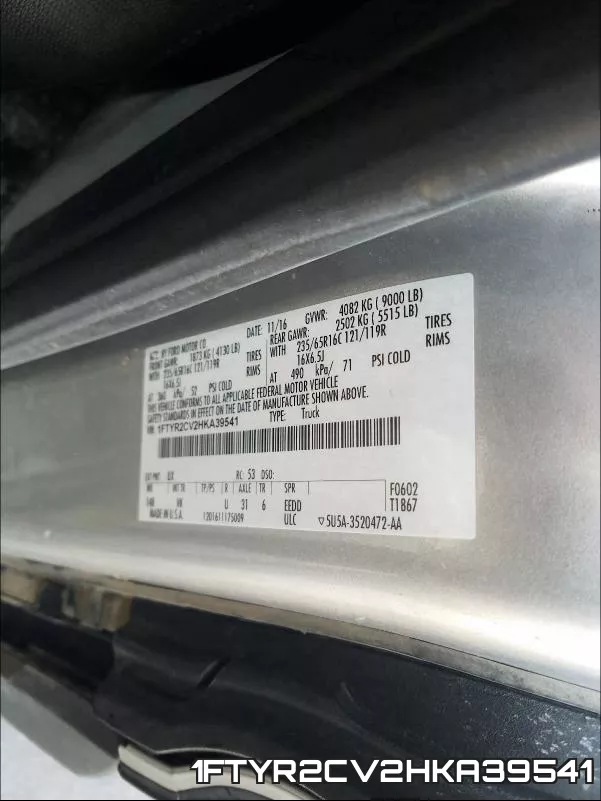 1FTYR2CV2HKA39541 фото 2