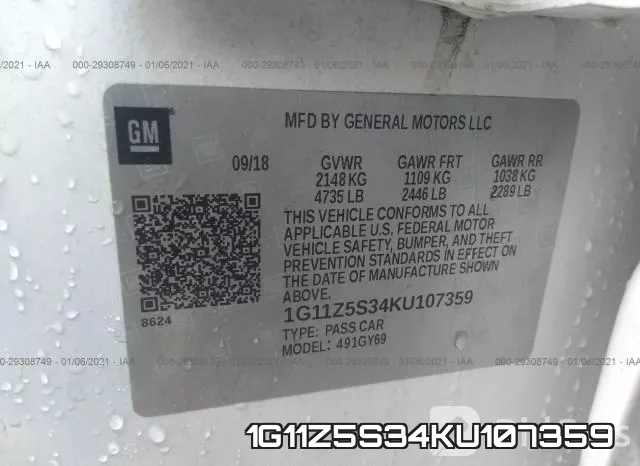 1G11Z5S34KU107359 фото 10