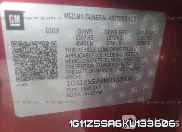 1G11Z5SA6KU133606 фото 9