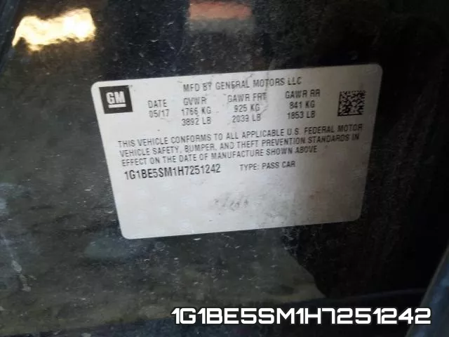 1G1BE5SM1H7251242 фото 2