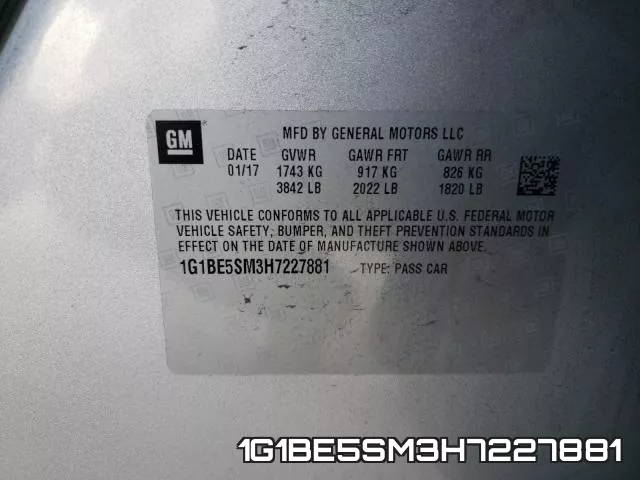 1G1BE5SM3H7227881 фото 2