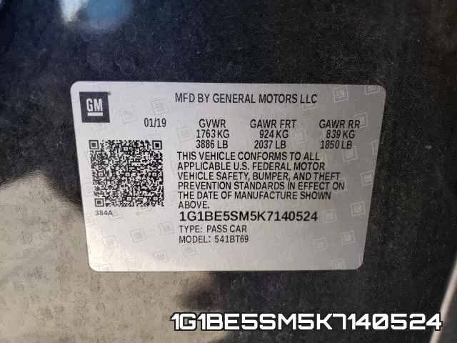 1G1BE5SM5K7140524 фото 2
