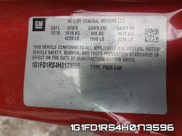 1G1FD1RS4H0173596 фото 2