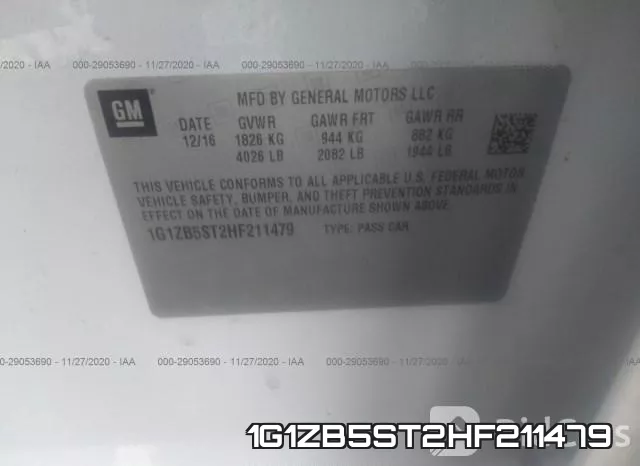 1G1ZB5ST2HF211479 фото 9