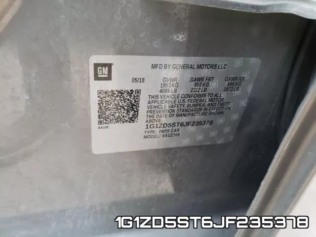 1G1ZD5ST6JF235378 фото 2