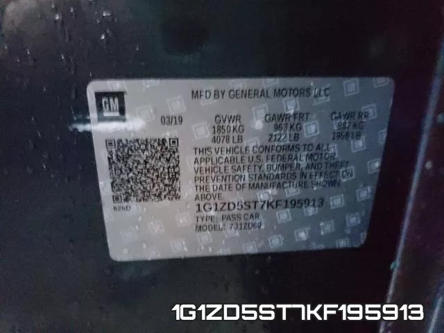 1G1ZD5ST7KF195913 фото 2