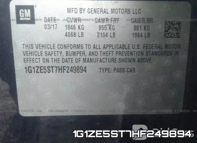 1G1ZE5ST7HF249894 фото 10