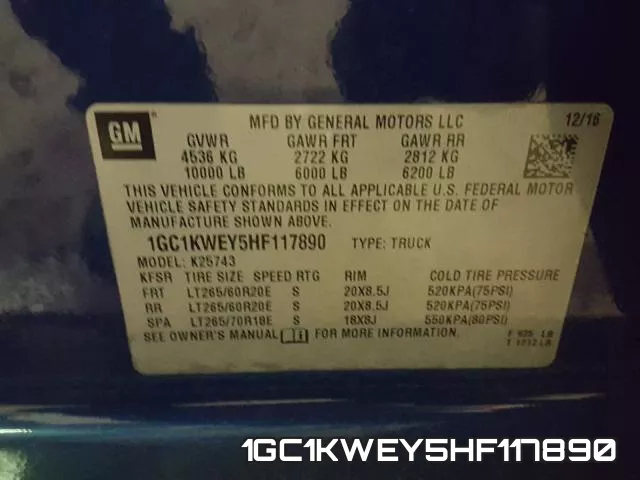 1GC1KWEY5HF117890 фото 2