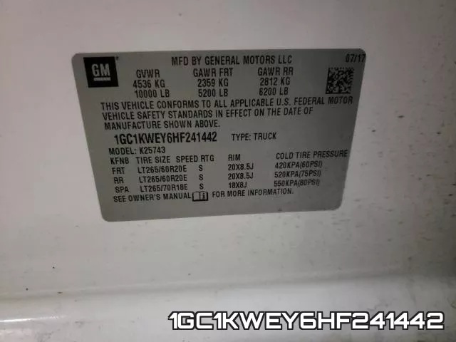1GC1KWEY6HF241442 фото 2