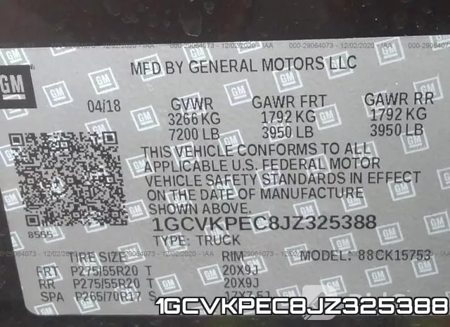 1GCVKPEC8JZ325388 фото 10