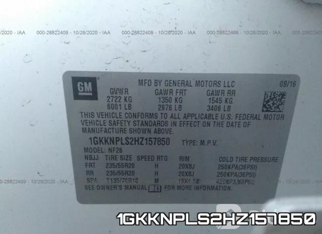 1GKKNPLS2HZ157850 фото 9