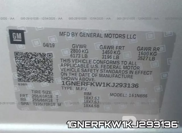1GNERFKW1KJ293136 фото 9