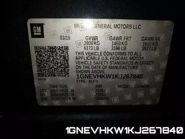 1GNEVHKW1KJ267840 фото 2