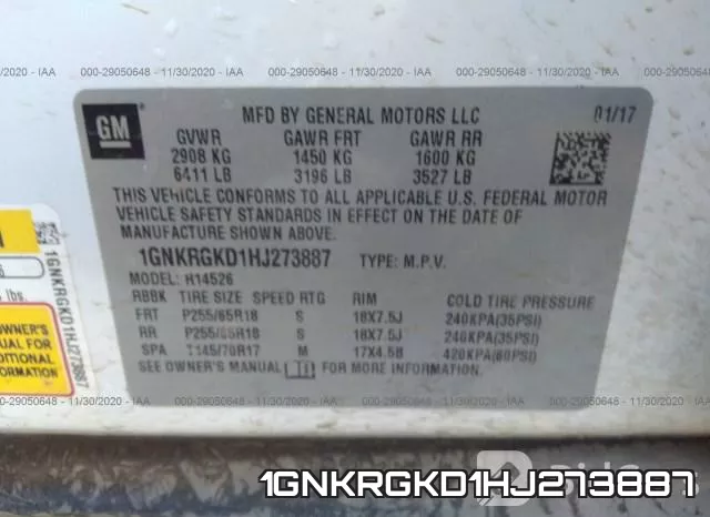1GNKRGKD1HJ273887 фото 10