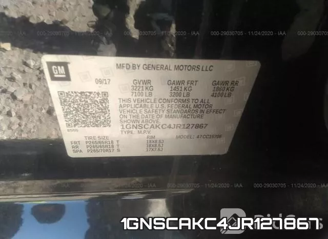 1GNSCAKC4JR127867 фото 10