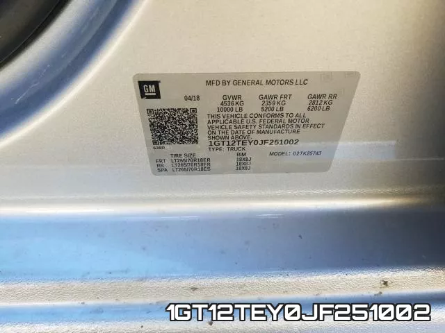 1GT12TEY0JF251002 фото 2