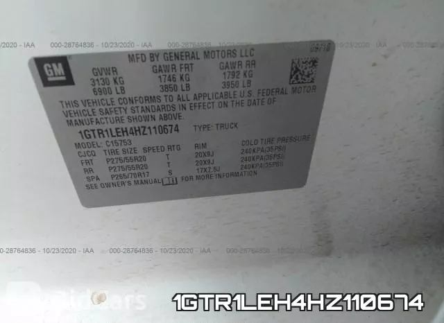 1GTR1LEH4HZ110674 фото 10