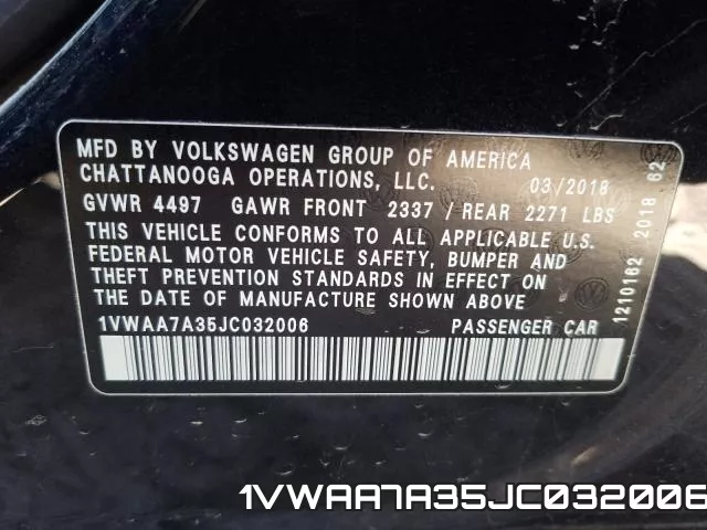 1VWAA7A35JC032006 фото 2