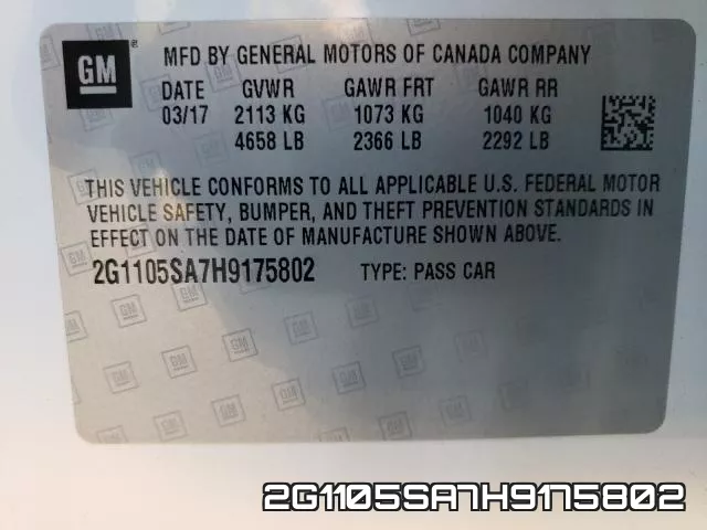 2G1105SA7H9175802 фото 2
