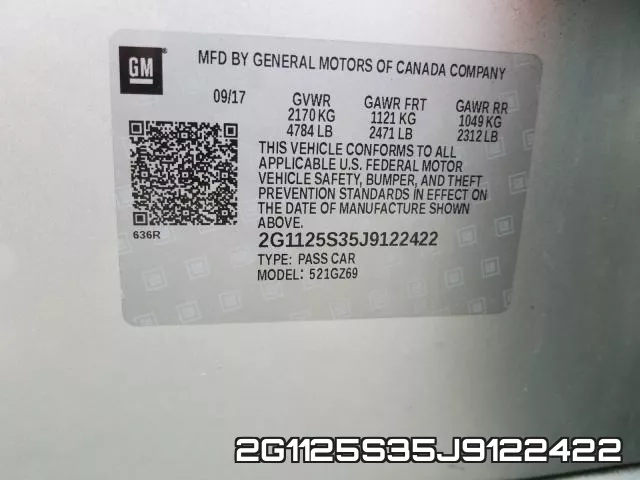 2G1125S35J9122422 фото 2