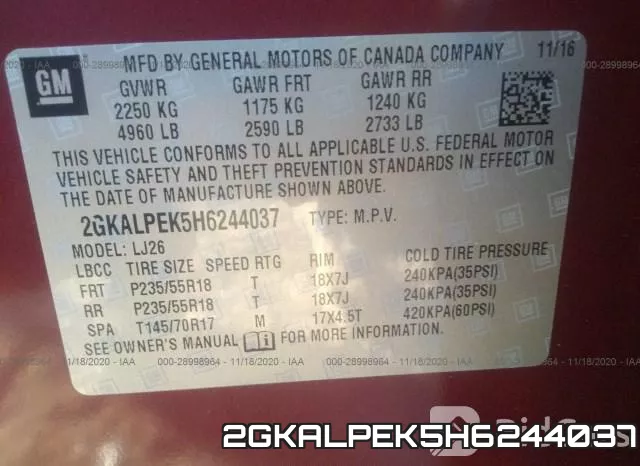 2GKALPEK5H6244037 фото 10